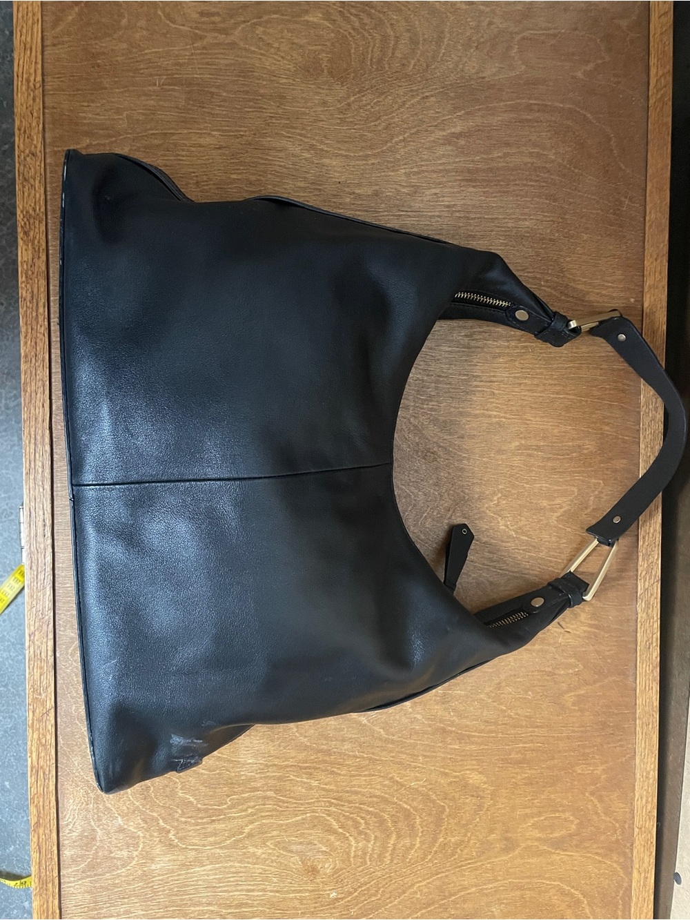 Cole Haan Black Leather Hobo Bag with Gold Hardware - Picture 2 of 12